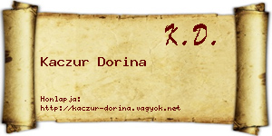 Kaczur Dorina névjegykártya